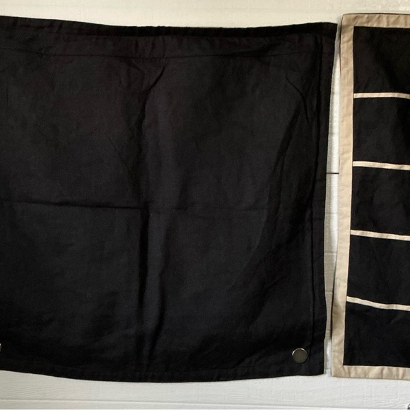 Legacy Black And Cream Stripes Linen Euro Pillow Shams - Picture 2 of 5